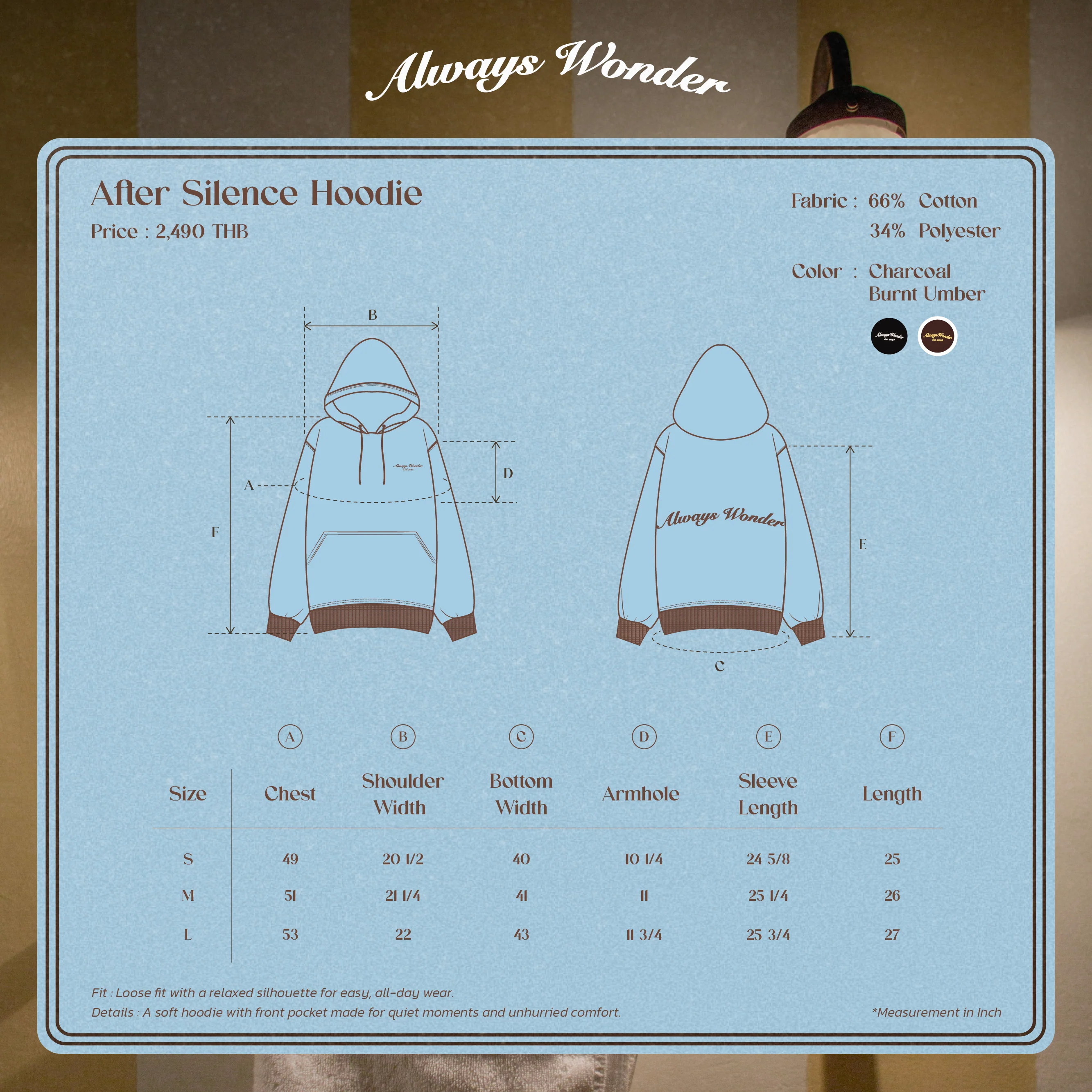 After silence hoodie | Burnt Umber - Image 7