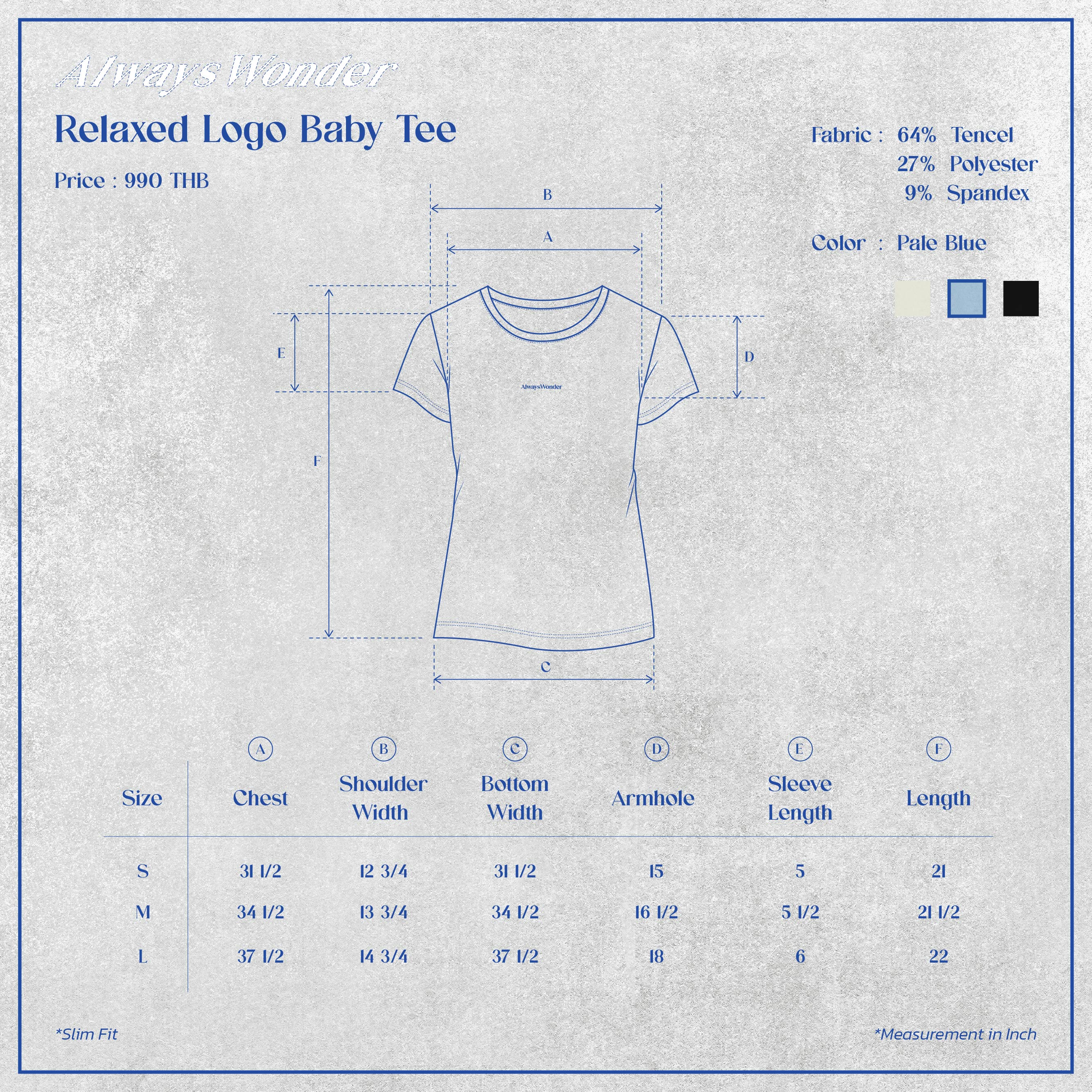 Relaxed Logo Baby Tee | Pale Blue - Image 7