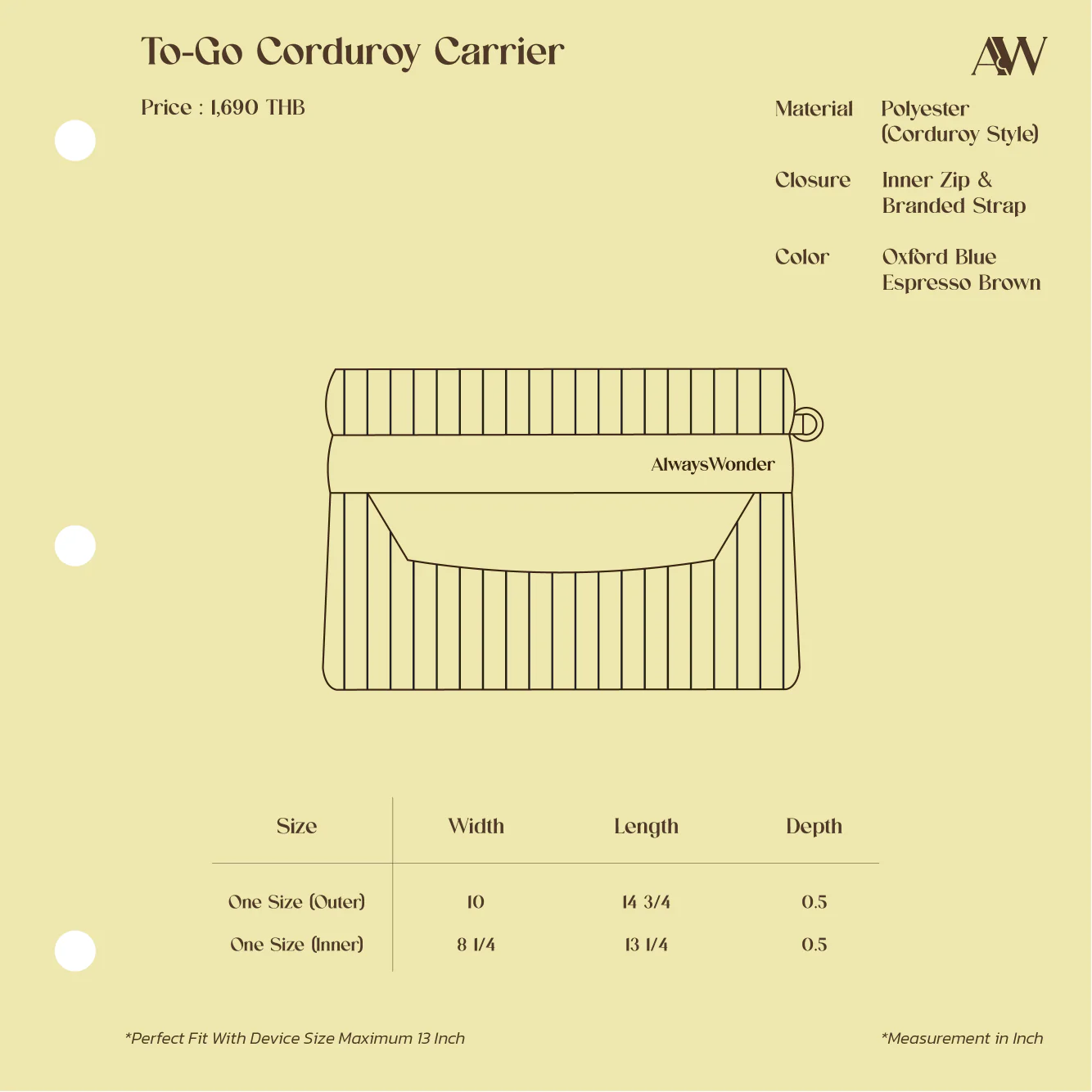 To-Go Corduroy Carrier | Espresso Brown - Image 6
